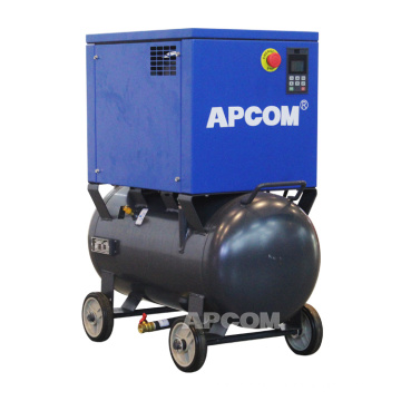 APCOM 18 cfcm 8bar 5.5 hp 4kw screw air compressor 220v with air dryer and tank 90 liters